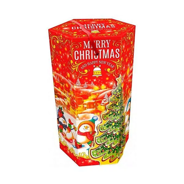 Новогодние подарки в картонной упаковке Подарок "Голден Кристмас" красный